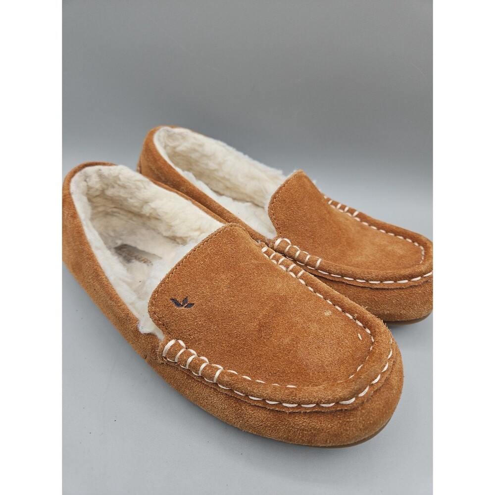 Koolaburra by UGG Lezly Suede Moccasin Slippers Lined Brown/White Women's 5